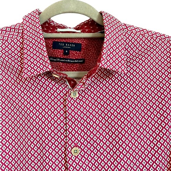 Ted Baker Long Sleeve Geometric Print Shirt - Picture 13 of 13